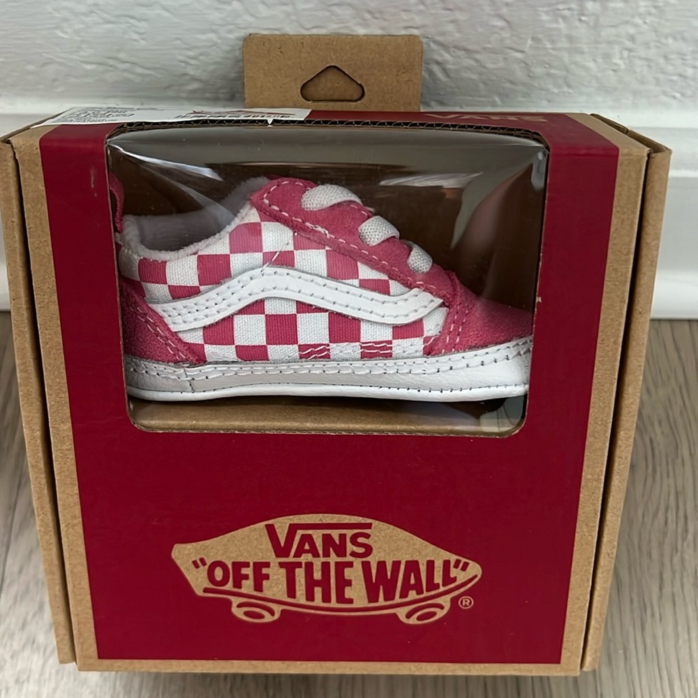 VANS Slip-On V Crib INFANT SIZE 2.0 Rose camo pink floral with box
